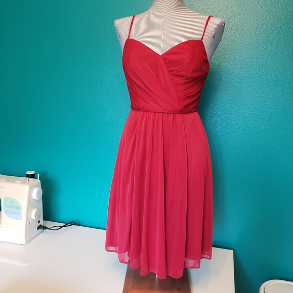 David's Bridal bridesmaid dress red size 2 - Picture 1 of 10